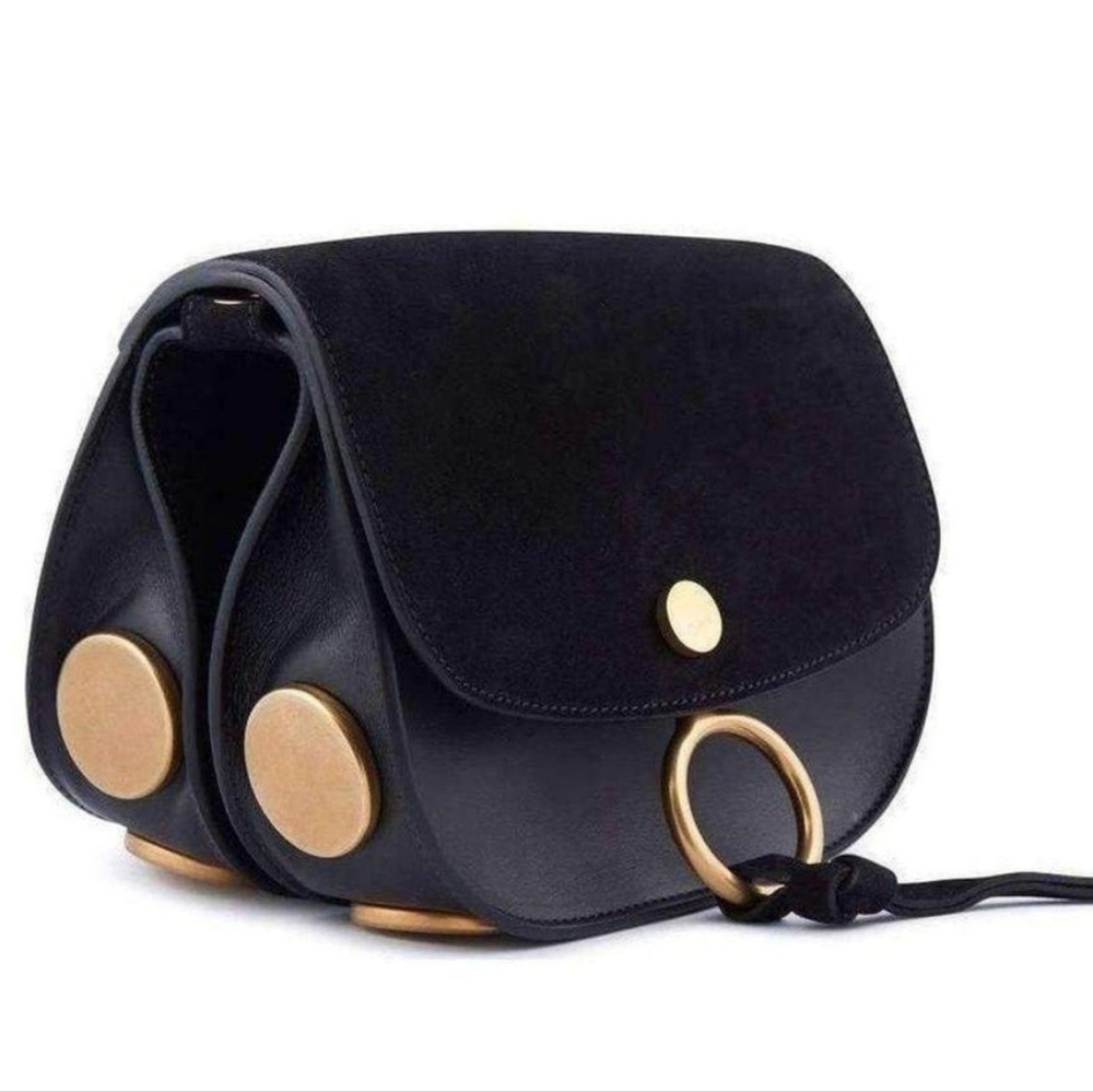 CHLOE Kurtis Black Leather and Suede Bag
